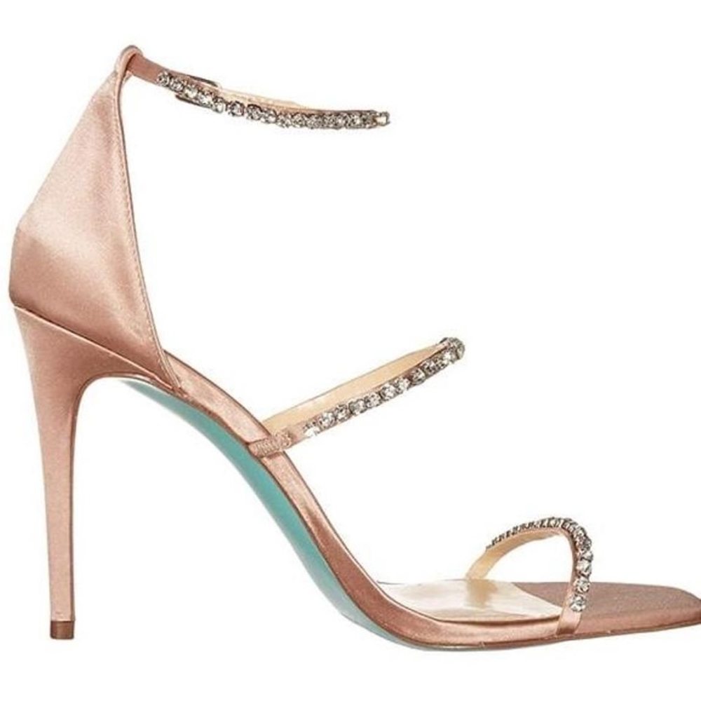Betsey Johnson Pink Crystal Embellished Heels